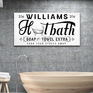 Custom Bathroom Sign | Personalized Sign Bath Tub Wall Decoration | Bathroom Wall Art | Farmhouse Wall Decor | Family Bathtub Sign