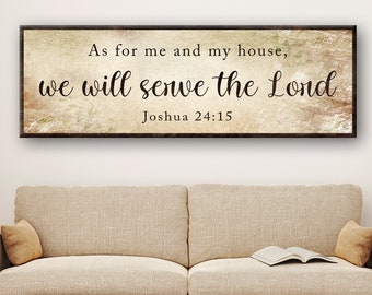 As for Me and My House We Will Serve the Lord Bible Verse Sign | Joshua 24 15 Scripture Wall Art | Christian Gifts Rustic Wood Wall Decor