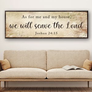 As for Me and My House We Will Serve the Lord Bible Verse Sign | Joshua 24 15 Scripture Wall Art | Christian Gifts Rustic Wood Wall Decor