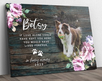 Dog Memorial Gift Portrait Art | Sympathy Gift Portrait Canvas | In Loving Memory Dog Remembrance Gift | Pet Memorial Gift Wall Art