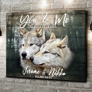 Couple Name Sign Wall Art | Wolves Couple Gift Sign Home Decor | Personalized Housewarming Gift Name Sign | You And Me Name Signs