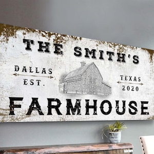 Farmhouse Wall Decor | Homestead Sign | Family Name Sign | Homestead Print Custom Canvas | Barn Wall Art | Family Farm Sign | Vintage Canvas