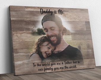 Regalo para el primer día del padre de una hija / Regalo para papá, arte de retrato / Regalo personalizado para papá, decoración de pared / Lienzo de retrato para nuevo papá