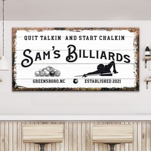 Billiards Sign | Custom Billiard Wall Décor | Custom Name Billiard Room Sign | Rustic Game Room Décor Ideas | Pool Room Sign Billiard Gifts