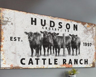 Cattle Brand Gifts | Cattle Sign Ranch Wall Decor | Cattle Ranch Sign | Rustic Decor Farm Sign | Cow Sign Farm Wall Decor | Farmhouse Decor