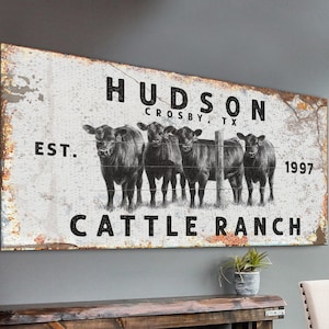 Cattle Brand Gifts | Cattle Sign Ranch Wall Decor | Cattle Ranch Sign | Rustic Decor Farm Sign | Cow Sign Farm Wall Decor | Farmhouse Decor