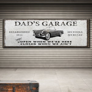 Corvette Garage Signs | Garage Wall Art | Personalized Gift For Dad | Corvette Gift Canvas | Custom Garage Sign | Man Cave Wall Decor