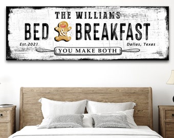 Family Bed And Breakfast Sign Personalized Family Name Wall Art Christmas Farmhouse Wall Décor Location Established Sign Entryway Gift Sign