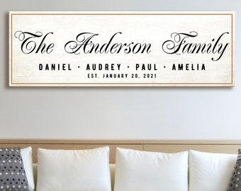 Personalized family name sign wood-farmhouse family wall sign-family established plaque-gift for family wood established sign-last name sign