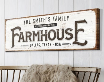 Farmhouse Wall Decor | Rustic Farm Wall Art Decor | Personalized Name Canvas Wall Art | Farmhouse Sign |   Homestead Sign Canvas Print