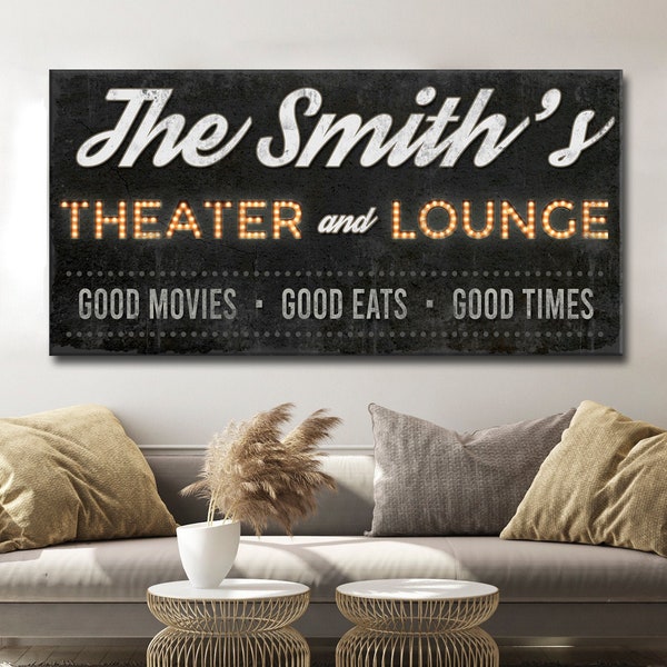 Theater Sign | Home Theater Sign | Movie Theater Sign Wall Decor | Movie Theater Decor Cinema Sign | Movie Wall Art Home Theater Decor