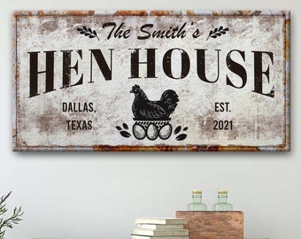 Hen House Sign | Chicken Coop Signs | Chicken Decor Farm Sign | Ranch Sign Farm Wall Decor | Homestead Sign Ranch Wall Decor