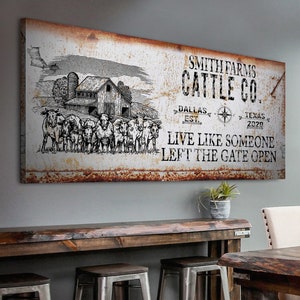 Cattle Sign Ranch Wall Decor | Cattle Company Sign Farm Wall Decor | Cattle Ranch Farmhouse Decor | Farmhouse Gift Ranch Sign | Farm Sign
