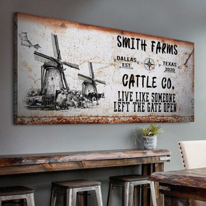 Ranch Wall Decor | Vintage Cattle Signs | Rustic Decor Farm Sign | Personalized Ranch Sign | Cattle Ranch Farm Wall Decor | Farmhouse Decor