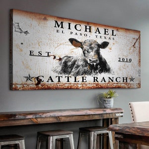 Cattle Sign | Cow Print Ranch Wall Decor | Cattle Ranch Sign Cow Wall Art | Farm Wall Decor Ranch Sign | Cattle Company Sign | Farm Sign