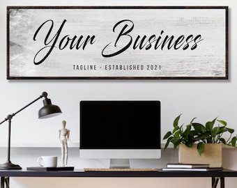 Custom Sign For Business | Business Sign Rustic Wall Art | Office Wall Sign Living Room Décor | Established Sign Office Wall Sign