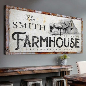 Horse Wall Art | Farmhouse Sign | Horse Stall Sign | Farmhouse Name Sign | Rustic Canvas | Home Wall Decor | Horse Ranch Sign Horse Canvas