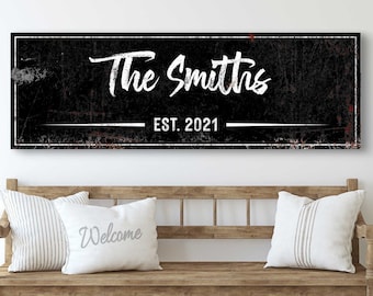 Personalized Last Name Sign | Rustic Home Decor | Established Home Name Sign Wall Art | Wedding Gift Sign | Personalized Family Name Signs