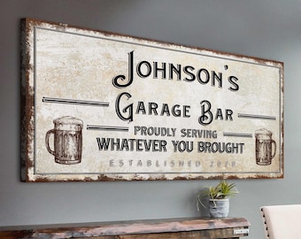 Garage Bar Sign Basement Bar Sign Wall Art Décor Personalized Bar Sign Whatever You Brought Sign Home Wall Art Décor Established Sign