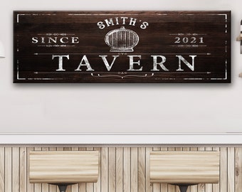 Tavern Sign | Family Bar Sign Custom Bar Wall Decor | Man Cave Tavern Decor Bar Name Sign | Personalized Bar Wall Art | Home Bar Decor