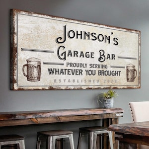 Garage Bar Sign Basement Bar Sign Wall Art Décor Personalized Bar Sign Whatever You Brought Sign Home Wall Art Décor Established Sign