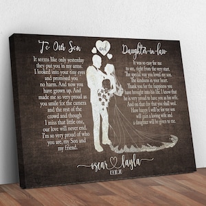 Daughter In Law Gift From Mother In Law | Future Daughter In Law Gift | Engagement Sign | Bridal Shower Decor | Personalized Wedding Canvas