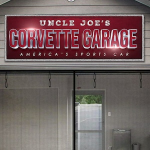 Corvette Sign | Corvette Lovers Wall Decor Ideas | Corvette Garage Sign Wall Art | Garage Wall Art Canvas Decor | Corvette Gifts For Dad