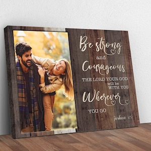 Bible Verse Wall Art | Personalized Wedding Gift Portrait Wall Art | Custom Couple Portrait Wall Decor | Custom Portrait From Photo Canvas