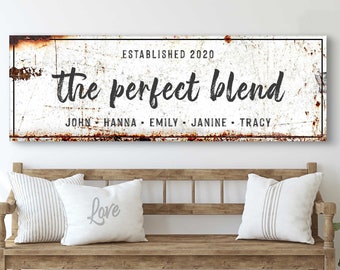 Family Name Sign Decor | Personalized Blended Family Name Signs | Custom Name Sign Wall Art | Rustic Home Decor Family Sign | Name Sign