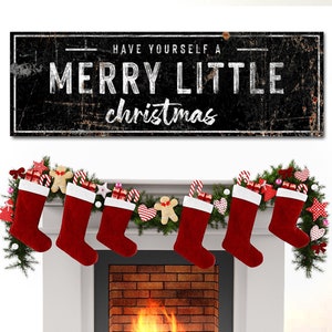 Christmas Decor | Little Christmas Canvas Art | Holiday Decor Christmas Wall Art | Personalized Christmas Wall Decor | Christmas Signs