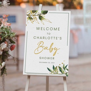 Baby Shower Welcome Sign | Baby Shower Decorations Girl Sign | Living Room Wall Art Baby Shower Sign | Baby Shower Backdrop Sign