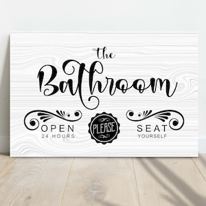 Bathroom Printable Sign | Please Seat Yourself Bathroom Wall Decor | Art For The Bathroom Sign | Custom Bathroom Decoration