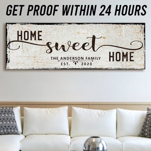 Home Sweet Home Sign Personalized Home Sign-for Above Couch-living Room Sign-new Home Gift-family Wall Art-decor Sign