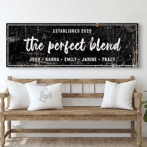 Blended Family Sign | The Perfect Blended Family Sign | Living Room Decor Last Name Established Sign | Rustic Home Decor Custom Name Sign