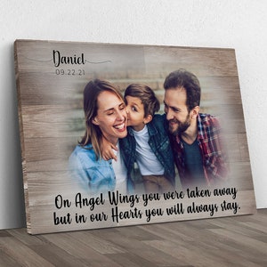 Passed Away Loved One Memorial Canvas | In Loving Memory Son Memorial Gift Wall Decor | Death of Son Memorial Portrait Wall Art