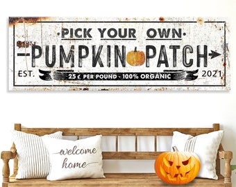 Pumpkin Patch Sign | Fall Decorations | Fall Sign Pumpkin Patch Wall Art | Kitchen Sign Happy Harvest Decor | Thanksgiving Wall Decorations