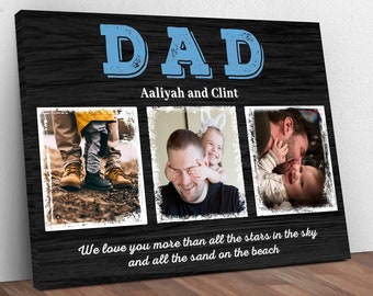 Gift for Dad Portrait Art | Father’s Day Gift Portrait Canvas | Love Quote Gift for Father | New Dad Gift Love Messages Wall Decor