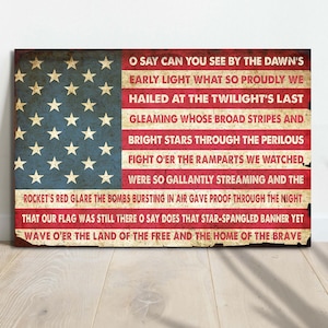 Patriotic Decor | American Flag Sign | 4th Of July Decor | Independence Day Decor | Wall Art For Living Rooms | Star Spangled Banner Decor