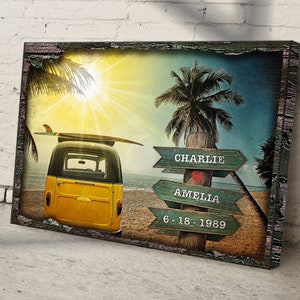 Anniversary Gift | Beach Wedding Sign Gift for Couple | Beach Canvas Art Newlywed Gift | Wedding Gift Bedroom Wall Decor | Bedroom Wall Art