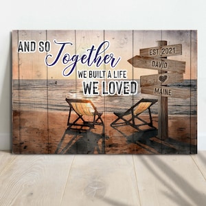 Beach Couple Name Sign | Personalized Beach Name Sign | Rustic Beach Art Gift For Couples | Custom Family Sign Anniversary Gift For Couples