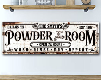 Powder Room Decor | Bathroom Wall Decor | Rustic Bathroom Sign |  Powder Room Signs | Bathroom Farmhouse Decor | Personalized Bathroom Decor