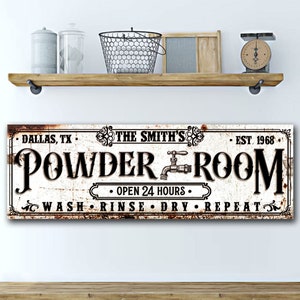 Powder Room Decor | Bathroom Wall Decor | Rustic Bathroom Sign |  Powder Room Signs | Bathroom Farmhouse Decor | Personalized Bathroom Decor