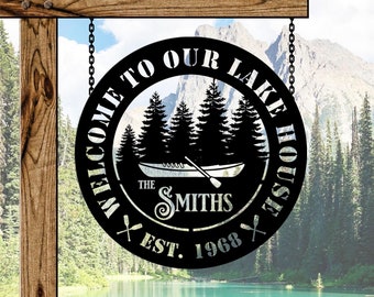 Custom Lake Sign | Lake House Metal Sign | Lake House Wall Art | Lake Home Decoration | Housewarming Gift Decor | Weatherproof Metal Sign