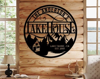 Personalized Lake House Metal Sign | Lakehouse Decor | Custom Lake House  | Gift For Him | Lake Home Decoration | WEATHERPROOF METAL Sign