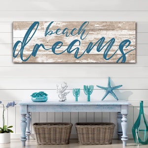 Beach Dreams Bedroom Decor | Beach House Sign | Coastal Wall Art |  Living Room Decor | Modern Coastal Wall Art | House Warming Gift Decor
