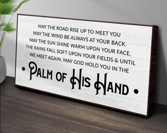Irish Blessing Sign | Irish Blessing Wall Art | Irish Home Blessing | St Patricks Day Decor | Irish Sayings Canvas Decor | Palm Of His Hand