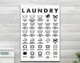 Laundry Symbols Sign | Laundry Room Decor | Laundry Room Sign | Laundry Sign Home Decor | Laundry Room Art | Laundry Symbols Wall Art