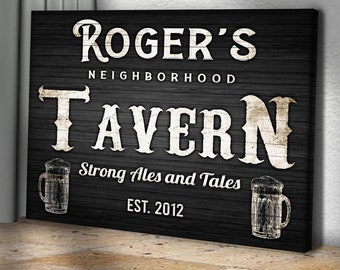 Custom Tavern Sign | Personalized Home Bar Sign | House Warming Gifts Home Bar Sign | Man Cave Decor Wall Art | Family Bar Sign Wall Decor