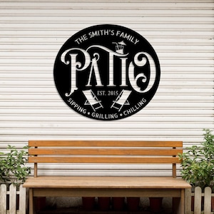 Personalized Backyard Patio Metal Sign | Backyard Bar Sign | Outdoor Decor for Patio Sign | Housewarming Gift | WEATHERPROOF METAL Sign