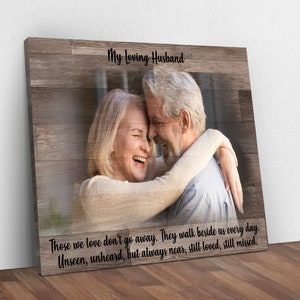Loss of Wife Memorial Gift | Sympathy Gift Wall Decor | In Loving Memory Sympathy Gift Portrait Wall Art | Loved One Memorial Canvas